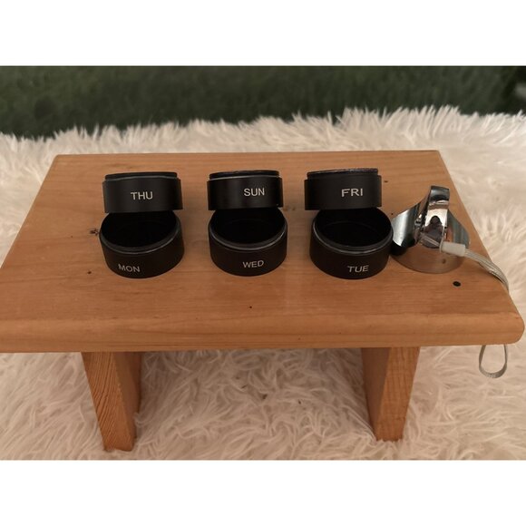 Stackable Weekly Pill Organizer Secret Stash Portable Design Keychain - Picture 2 of 9